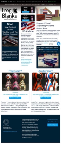 Acrylic Frog website front page screenshot